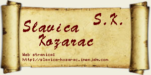 Slavica Kozarac vizit kartica